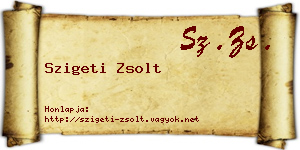 Szigeti Zsolt névjegykártya